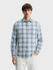 Men's White Slim Fit Checkered Casual Shirts