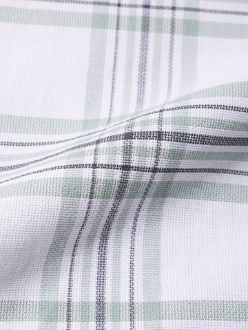 Men's White Slim Fit Checkered Casual Shirts