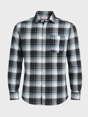Men's Black Slim Fit Checkered Casual Shirts
