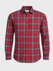 Men's Red Slim Fit Checkered Casual Shirts