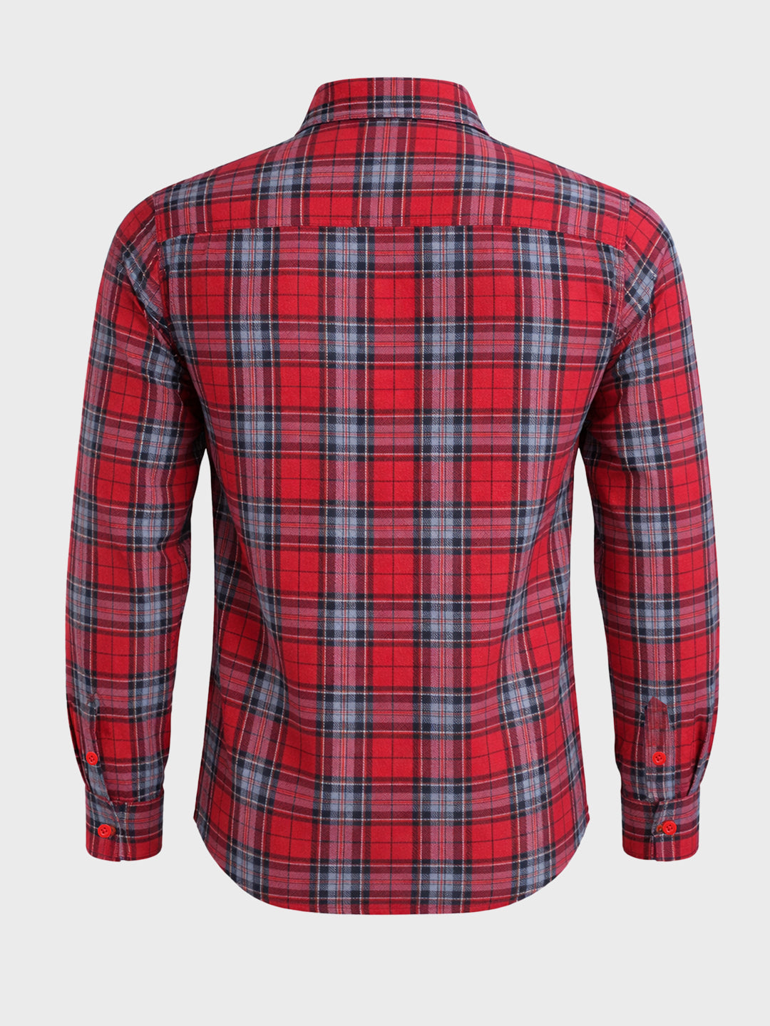 Men's Red Slim Fit Checkered Casual Shirts
