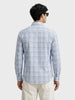 Men's Blue Slim Fit Checked Casual Shirt