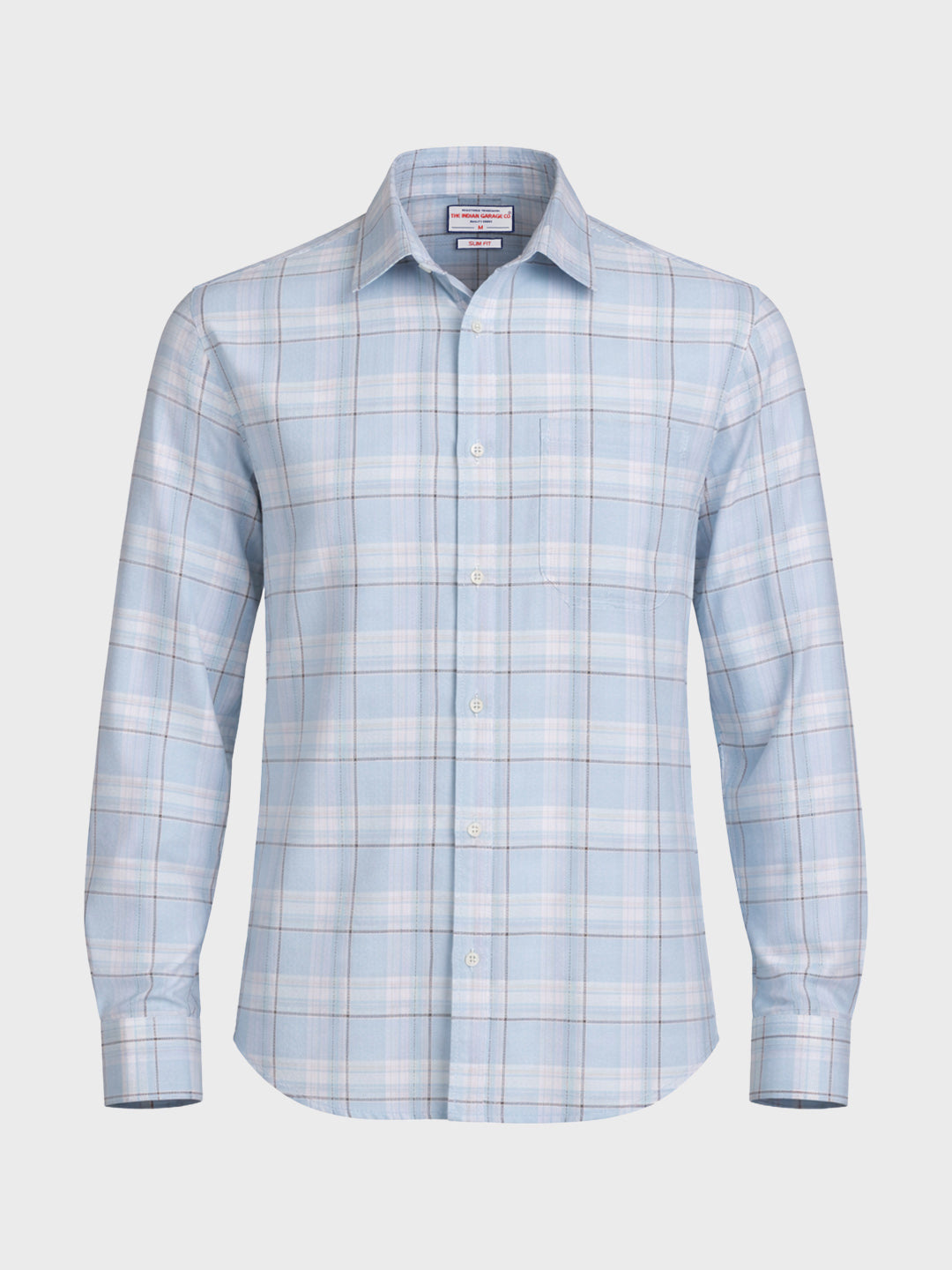 Men's Blue Slim Fit Checked Casual Shirt