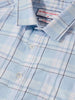 Men's Blue Slim Fit Checked Casual Shirt