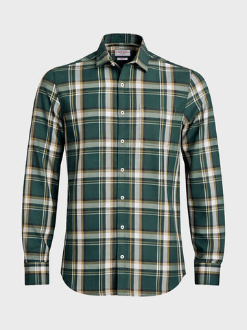 Men's Teal Slim Fit Checked Casual Shirt