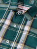 Men's Teal Slim Fit Checked Casual Shirt