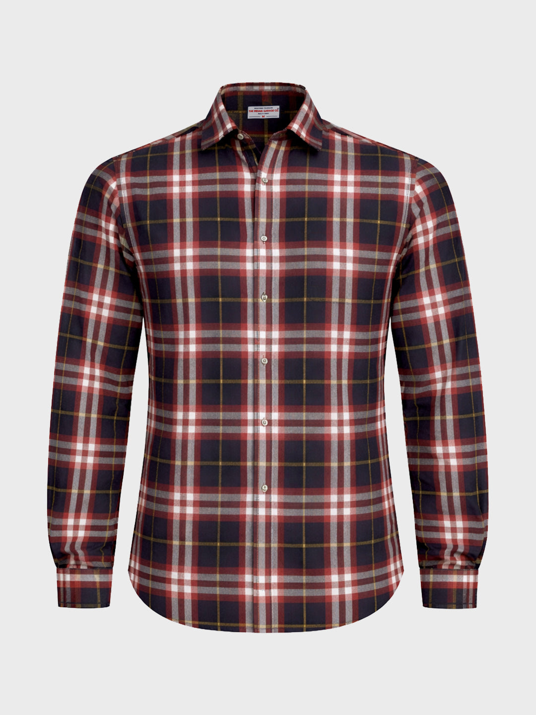 Men's Black Slim Fit Checked Casual Shirt