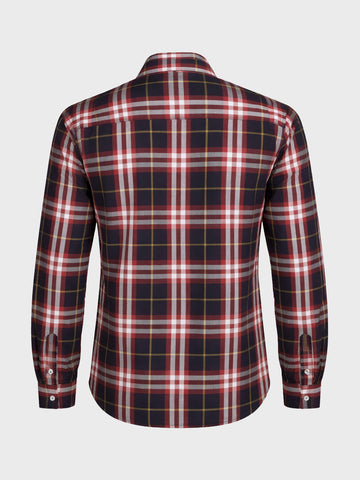 Men's Black Slim Fit Checked Casual Shirt