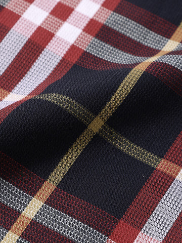 Men's Black Slim Fit Checked Casual Shirt