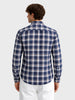 Men's Blue Slim Fit Checked Casual Shirt