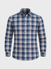 Men's Blue Slim Fit Checked Casual Shirt
