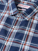 Men's Blue Slim Fit Checked Casual Shirt