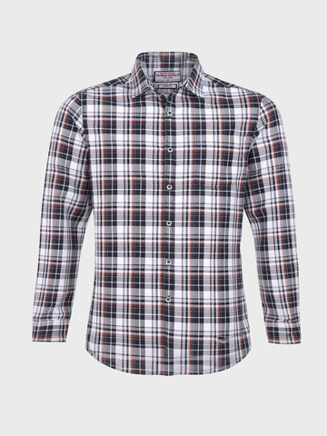 Men's Black Slim Fit Checked Casual Shirt