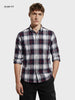 Men's Black Slim Fit Checked Casual Shirt