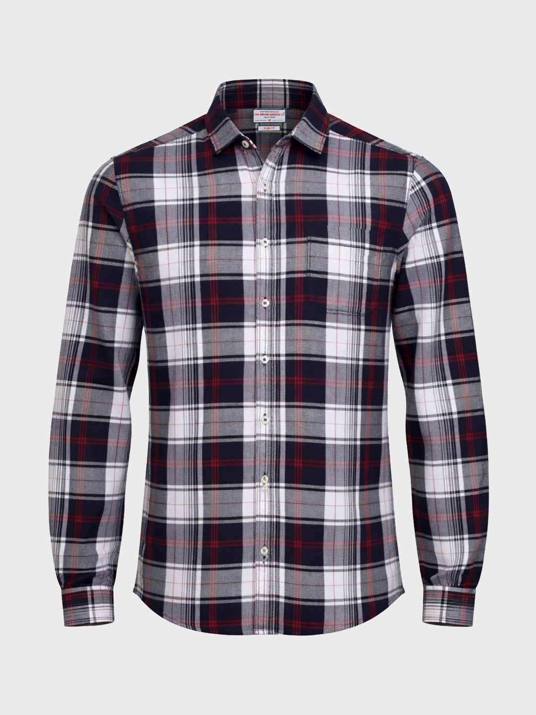 Men's Black Slim Fit Checked Casual Shirt