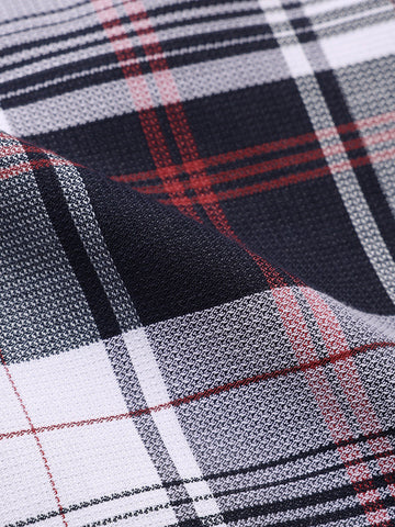 Men's Black Slim Fit Checked Casual Shirt