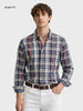 Men's Blue Slim Fit Checked Casual Shirt