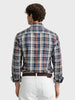 Men's Blue Slim Fit Checked Casual Shirt