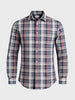 Men's Blue Slim Fit Checked Casual Shirt