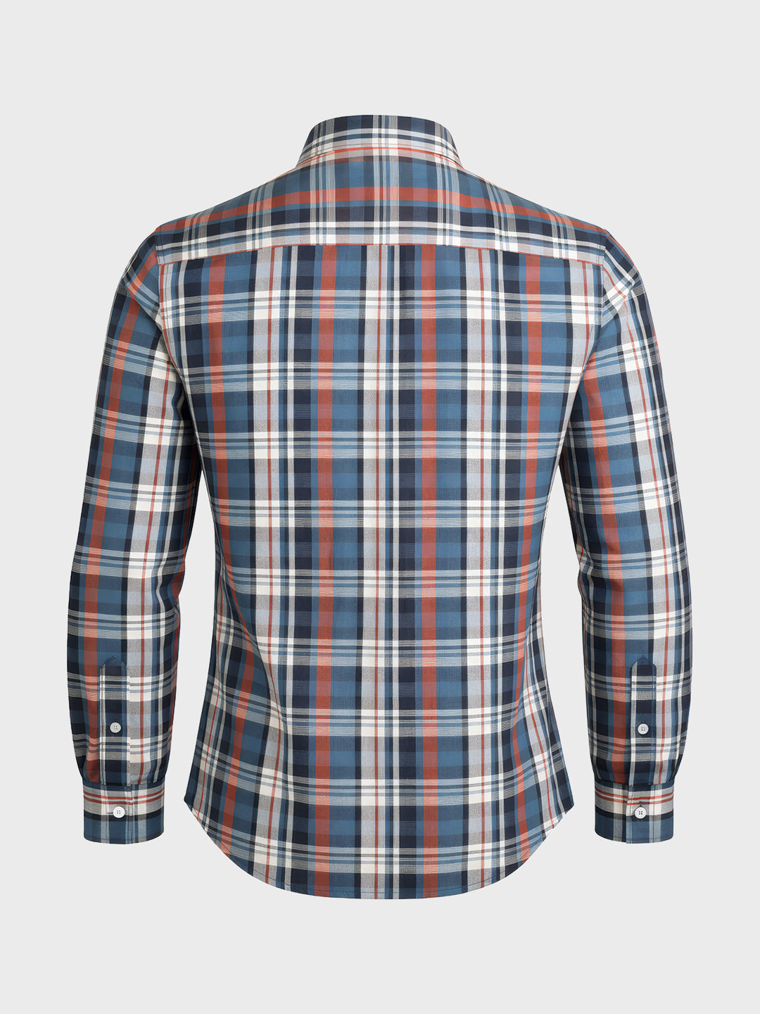 Men's Blue Slim Fit Checked Casual Shirt