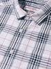 Men's White Slim Fit Checked Casual Shirt