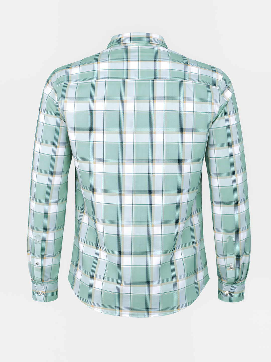 Men's Green Slim Fit Checked Casual Shirt