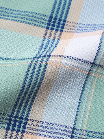 Men's Green Slim Fit Checked Casual Shirt