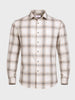 Men's Cream Slim Fit Checked Casual Shirt