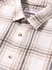 Men's Cream Slim Fit Checked Casual Shirt