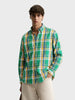 Men's Green Slim Fit Checked Casual Shirt