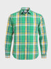 Men's Green Slim Fit Checked Casual Shirt