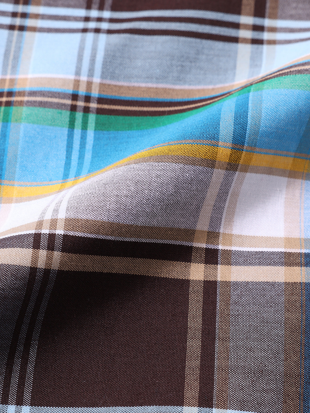 Men's Brown Slim Fit Checked Casual Shirt