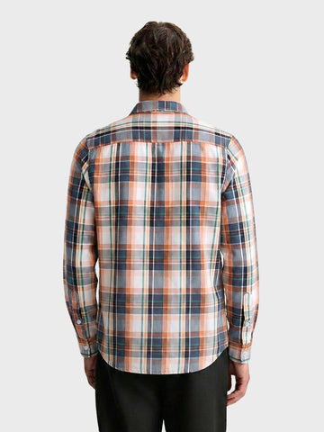 Men's White Slim Fit Checked Casual Shirt