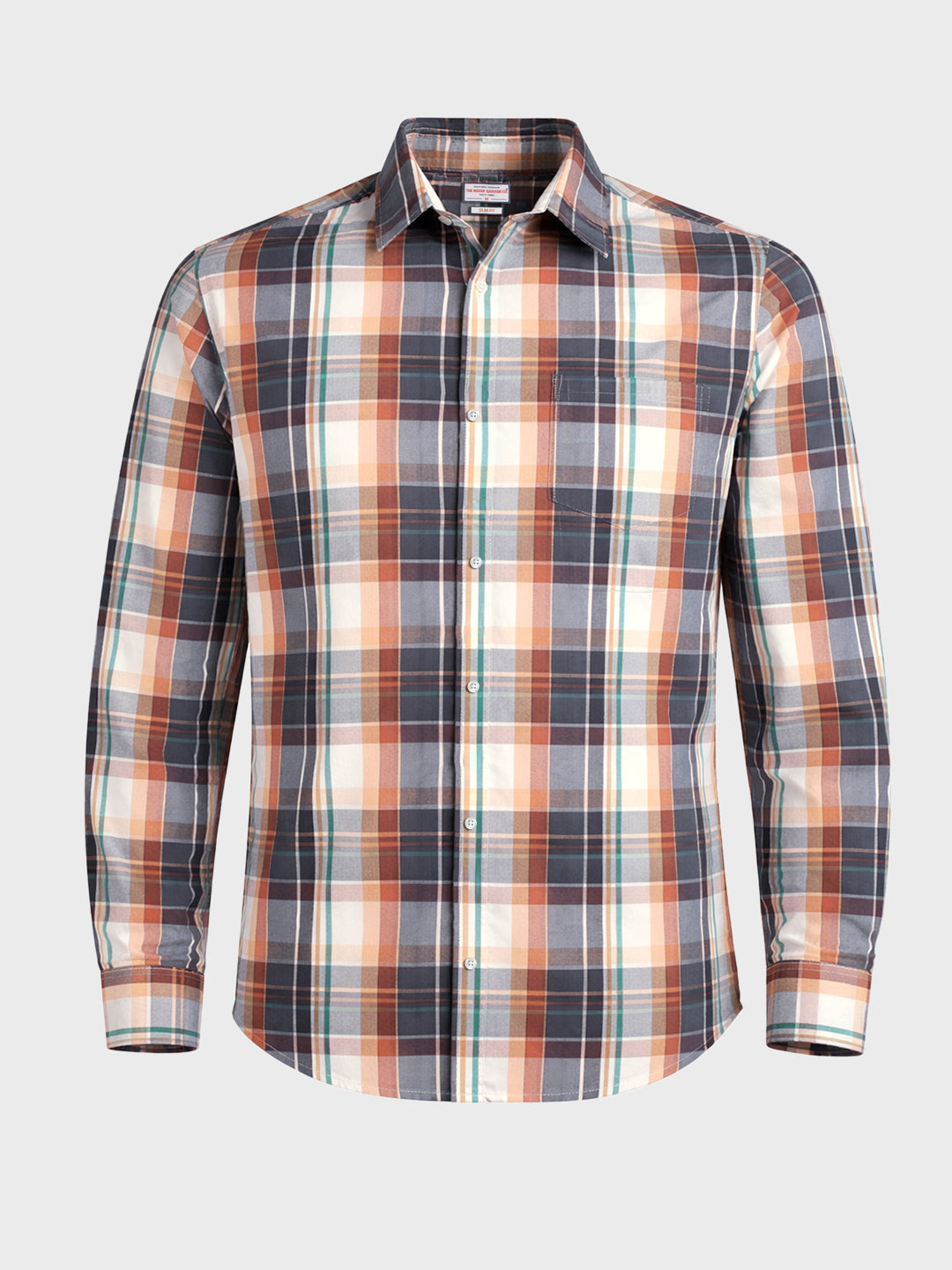 Men's White Slim Fit Checked Casual Shirt