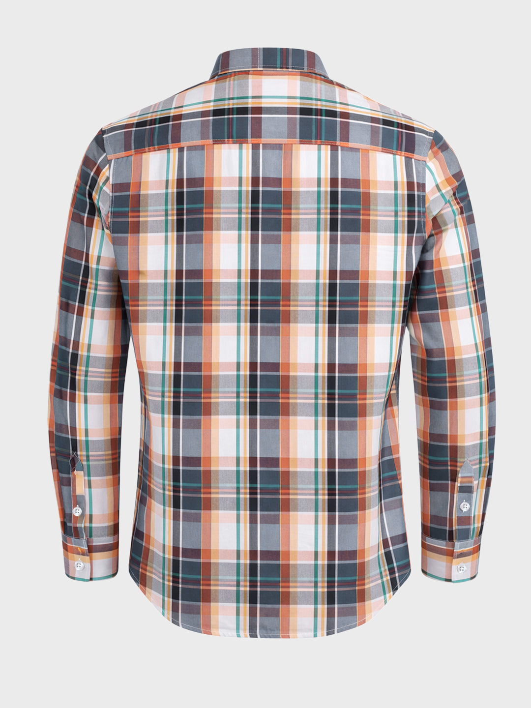 Men's White Slim Fit Checked Casual Shirt