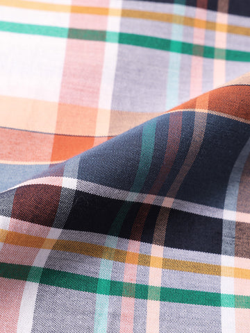 Men's White Slim Fit Checked Casual Shirt