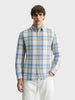 Men's White Slim Fit Checked Casual Shirt