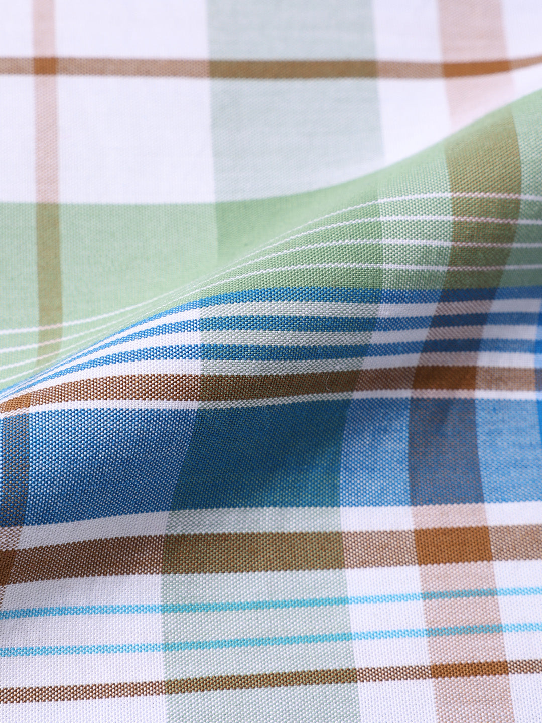 Men's White Slim Fit Checked Casual Shirt