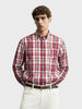 Men's Red Slim Fit Checked Casual Shirt