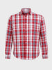 Men's Red Slim Fit Checked Casual Shirt