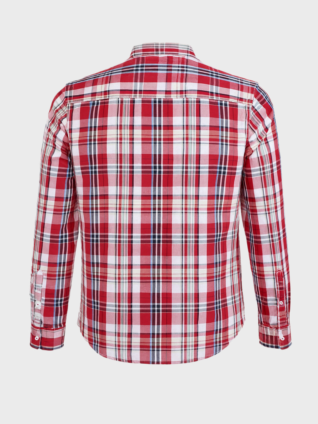 Men's Red Slim Fit Checked Casual Shirt