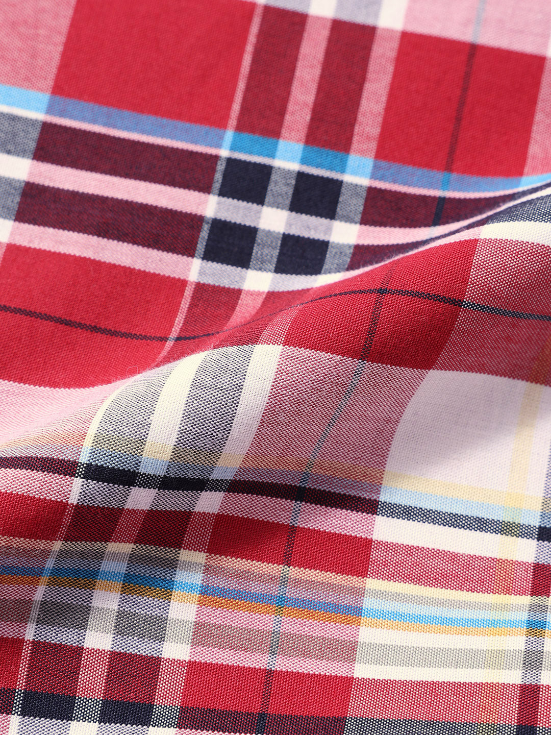 Men's Red Slim Fit Checked Casual Shirt