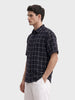 Men's Black Relaxed Fit Checkered Resort Wear Shirt