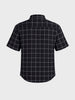 Men's Black Relaxed Fit Checkered Resort Wear Shirt