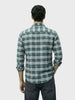 Men's Green Slim Fit Checkered Casual Shirt