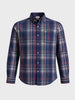 Men's Navy Blue Slim Fit Checkered Casual Shirt