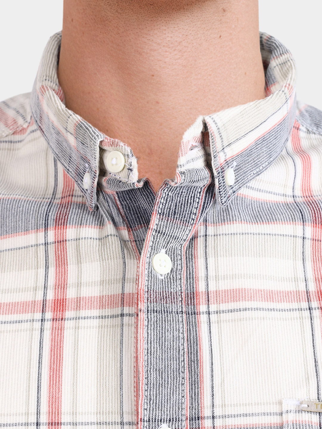 Men's Beige Slim Fit Checkered Casual Shirts