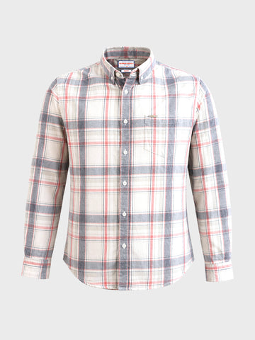 Men's Beige Slim Fit Checkered Casual Shirts