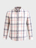 Men's Beige Slim Fit Checkered Casual Shirts