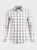 Men's Cream Slim Fit Checkered Casual Shirt